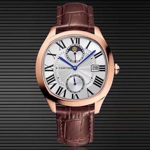 Nuevo Cartier Sun Moon Star Square Mechanical Men's Watch Rose Gold Múltiples Estilos