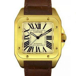 RB Cartier Santos Black Knight W20078Y1 El reloj Santos réplica superior más fuerte en el reloj de la correa del mercado