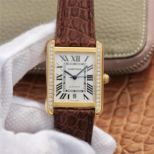 Cartier tanque serie W5200027 reloj tamaño 31x41mm correa de hombre reloj mecánico