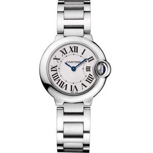 V6 Factory v7 Version Cartier Blue Balloon W69010Z4 Reloj de cuarzo de 28 mm para mujer: la mejor réplica superior de la historia.