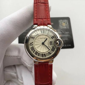 Precisa y alta imitación Cartier azul globo serie de cuarzo señoras reloj v6 réplica reloj