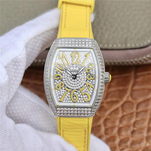 ABF Muller Franck Muller V32 Series Damas reloj amarillo silicona correa de cuarzo movimiento