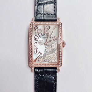 Franck Muller LONG ISLAND Serie Long Island de las más bellas damas cinturón de cuarzo reloj cuadrado esmalte pintado