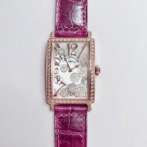 Franck Muller LONG ISLAND Serie de las más bellas damas cinturón de cuarzo reloj cuadrado esmalte pintadoFranck Muller LONG ISLAND Long Island serie de las más bellas damas cinturón de cuarzo reloj cuadrado esmalte pintado