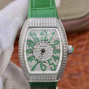 Reloj de señora Franck Muller Vanguard V32, el reloj está inspirado en su hermoso diseño y forma única, con esfera en relieve para el sol