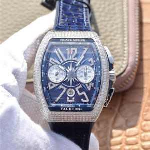 ABF Franck Muller V45 Blue Yacht 7750 Movimiento 44x54 mm Reloj hombre Banda de goma Movimiento Mecánico Automático