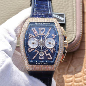 ABF Franck Muller V45 Blue Yacht 7750 Movimiento 44x54 mm Reloj hombre Banda de goma Movimiento Mecánico Automático