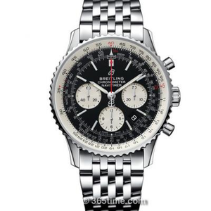 GF Factory Breitling Aviation Chronograph 1 B01 Chronograph, cronógrafo mecánico automático para hombre, placa blanca, banda de acero