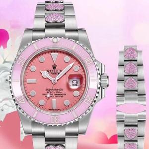 GMF edición limitada "Fan Lao" personalizado nuevo producto 40mm mujeres auto-winding submarino mecánico rosa agua fantasma