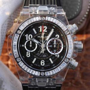 ¿La mejor reproducción de HB Hublot Hublot del año? ? Cronógrafo de cristal Hublot serie BIG BANG 411.JX.4802.RT "transparencia total.