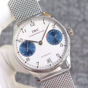 IWC Portugués 7a Edición Limitada Portugués 7a Cadena V4 Edición Mechanical Reloj de hombre, superficie blanca