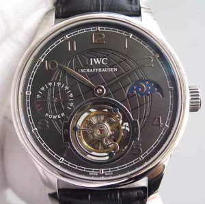 IWC Portugués Power Sun Moon Star Series Real Volante Mecánico Reloj de hombre