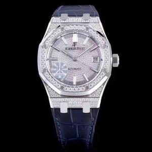 JF AP Audemars Piguet Royal Oak 15452 Gypsophila Diamond Case Pareja Reloj Flash Blind Macho 41mm Diámetro Hembra 37mm JF AP Audemars Piguet Royal Oak 15452 Gypsophila Diamond Case Pareja Reloj Flash Blind Macho 41mm Diámetro Hembra 37mm