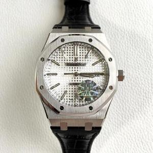 [JF] Audemars Piguet AP15400 cinturón de hombre blanco superficie tamaño 41mm X 10MM hora de función, manecilla de minutos, segunda mano, máquina de calendario