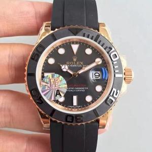 JF factory 2016 última obra maestra serie Yacht-Master 116655 YM versión de cinta de anillo de cerámica de oro rosa.