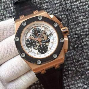 La serie JF boutique AP Audemars Piguet RB2, equipada con una réplica del movimiento de cronógrafo automático original Audemars Piguet Cal.3126, anillo cerámico de acero