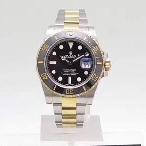 JF nueva fábrica nuevo producto Rolex SUB PVD oro negro agua fantasma entre la serie de oro reloj de movimiento mecánico automático para hombre