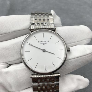 Movimiento de cuarzo importado de la serie Longines Garland, placa blanca simple y elegante, tanto hombre como mujer pueden usar