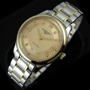 Relojes suizos Longines Masters serie hombre movimiento suizo suizo 18K oro totalmente acero movimiento mecánico automático cinturón de acero correa de acero cara de los hombres cara de oro cara roman diamante