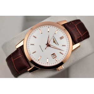 Movimiento suizo imitación Swiss Longines Master serie reloj de hombre 18K cara blanca de oro rosa reloj mecánico transparente automático