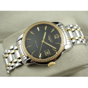 Reloj suizo Longines Longines Soimia serie reloj de hombre diamante 18K acero correa de acero automático mecánico transparente negro reloj de los hombres original suizo