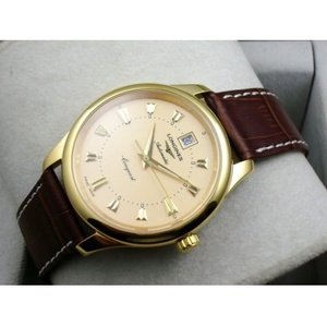 Relojes suizos Longines LONGINES clásico retro serie correa de cuero caja de oro reloj mecánico automático para hombre reloj de hombre cara oro escala de oro