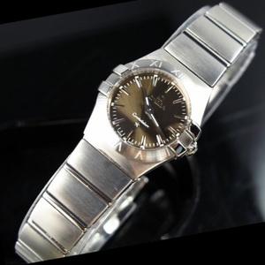 Reloj suizo famoso Omega OMEGA Constellation Frosted Quartz Ladies Watch Double Eagle Series Coffee Noodle Ding Scale Ladies Watch