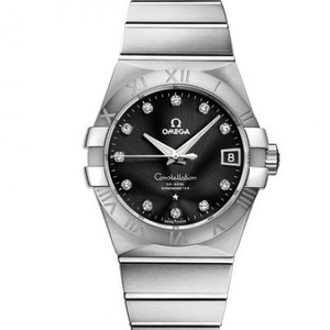 Omega Constellation Series 123.10.38.21.52.001 Reloj mecánico para hombre, esfera negra.