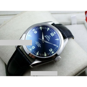 Reloj suizo Omega OMEGA Seamaster serie correa de cuero blanco cara diamante escala de diamante automático espalda mecánica hombres reloj suizo movimiento suizo