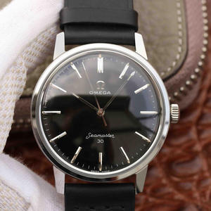 UT Omega vintage Seamaster 30 serie hombre cinturón mecánico reloj negro cara original una a una réplica