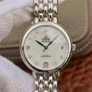 Omega DeVille gota de agua serie señoras de cuarzo platino señoras reloj, romántico, encantador, generoso y hermoso