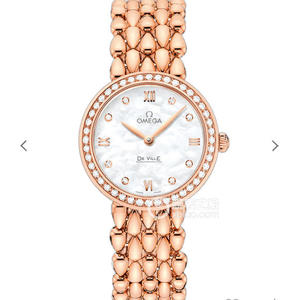 Omega DeVille gota de agua serie señoras de cuarzo rosa damas reloj edición de diamantes, romántico, encantador, generoso y hermoso