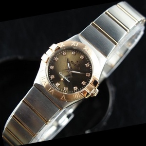 Suizo Omega OMEGA Constellation cuarzo doble águila 18K rosa oro ultradelgada reloj de mujer blanco reloj de señoras