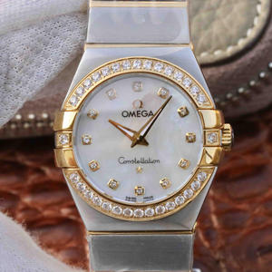 V6 Omega Constellation Series Reloj de cuarzo para damas 27mm Uno-a-One Réplica de 18k Oro