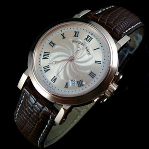 Breguet BREGUET MARINE serie reloj de hombre 18K oro rosa cara negro románico índice mecánico reloj mecánico automático