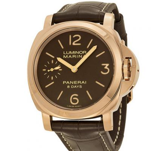 Caja de acero inoxidable mecánico manual para hombre de la serie XF Panerai PAM511 LUMINOR con baño de oro rosa de 18k.