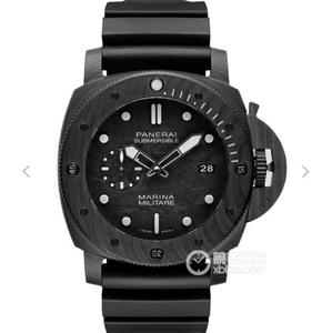 VS Panerai PAM979? El hermano menor de PAM616 Marca de fibra de carbono nuevo Reloj de goma Correa de goma Movimiento mecánico automático