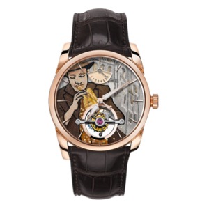 JB Parmigiani Fleurier TONDA serie PFS251 modelo equipado con verdadero tourbillon movimiento mecánico de bobinado manual, correa de cuero Reloj de hombre