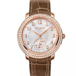 Réplica de fábrica KG Patek Philippe Complication Series 4968R-001 señoras reloj de oro rosa con diamantes