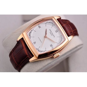 Patek Philippe reloj mecánico automático de tres manos 18K barril de oro rosa tipo reloj de hombre