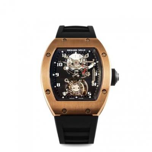 JB Richard Mille RM001 True Tourbillon Reloj para hombre mejorado Correa de caucho Movimiento Tourbillon.