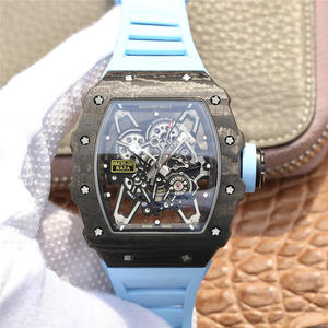 NT Richard Mille RM-035 Gratis 1 par de cinta de repuesto + 2 manijas anillo de goma multicolor Reloj de los hombres Correa de silicona Movimiento mecánico automático