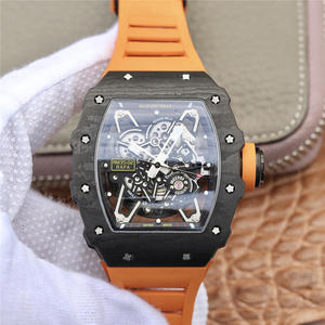 NT Richard Mille RM-035 Gratis 1 par de cinta de repuesto + 2 manijas anillo de goma multicolor Reloj de los hombres Correa de silicona Movimiento mecánico automático