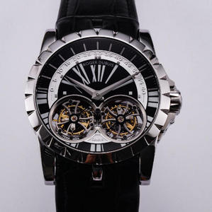 El verdadero tourbillon corre establemente con el valor más alto de la historia JB Roger Dolby King serie doble vuelo tourbillon equipado con dos réplicas de vuelo relojes de hombre