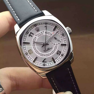 Rolex Cellini serie 3 dígitos de calendario pantalla manual suizo automático mecánico, denso y transparente, correa de cuero reloj de hombre