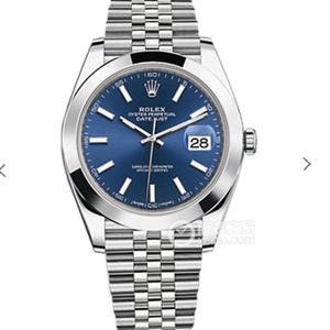 Réplica uno a uno Rolex Datejust serie 126334 reloj mecánico para hombre con superficie azul.