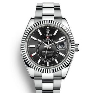 Rolex Oyster Perpetual SKY-DWELLER serie m326934-0005 para hombre reloj mecánico estilo fideo negro