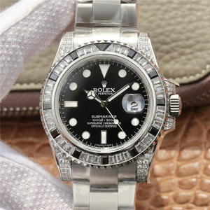 GS Rolex SUB Submariner versión personalizada de diamante trasero! Es la fusión de brillo de lujo y nunca se desvanecen, y es la mejor opción para las tendencias clásicas! Reloj mecánico para hombre