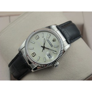 Rolex Rolex reloj Datejust correa de cuero negro reloj de hombre suizo movimiento original