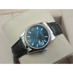 Reloj suizo Rolex Rolex reloj Datejust correa de piel azul cara reloj de hombre swiss ETA movimiento